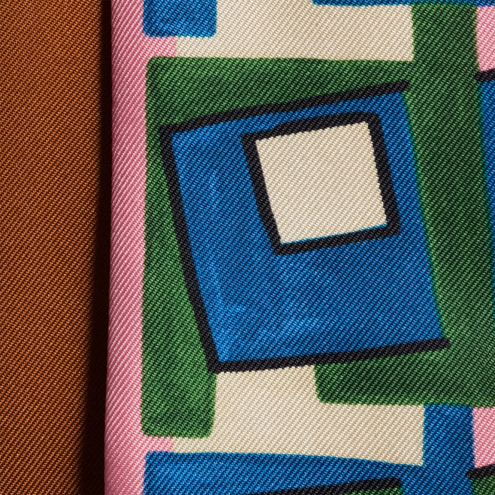 Miu Miu Printed silk skinny scarf - Pink/Laurel Green