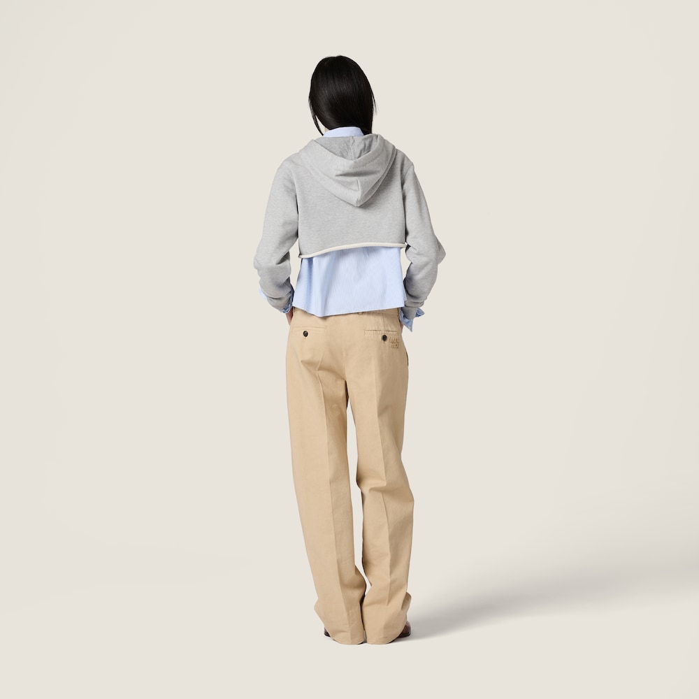 Miu Miu Cropped hoodie jacket Grey