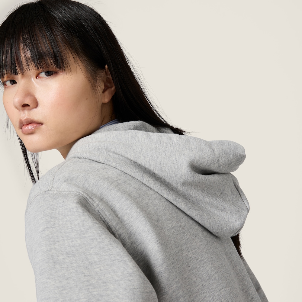 Miu Miu Cropped hoodie jacket Grey
