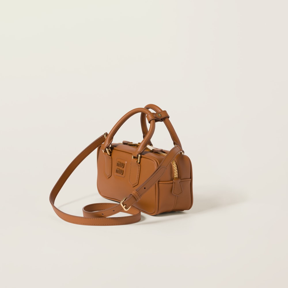 Miu Miu Arcadie leather bag Cognac