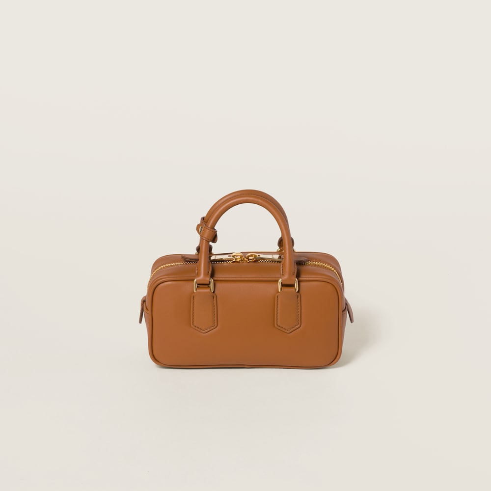 Miu Miu Arcadie leather bag Cognac
