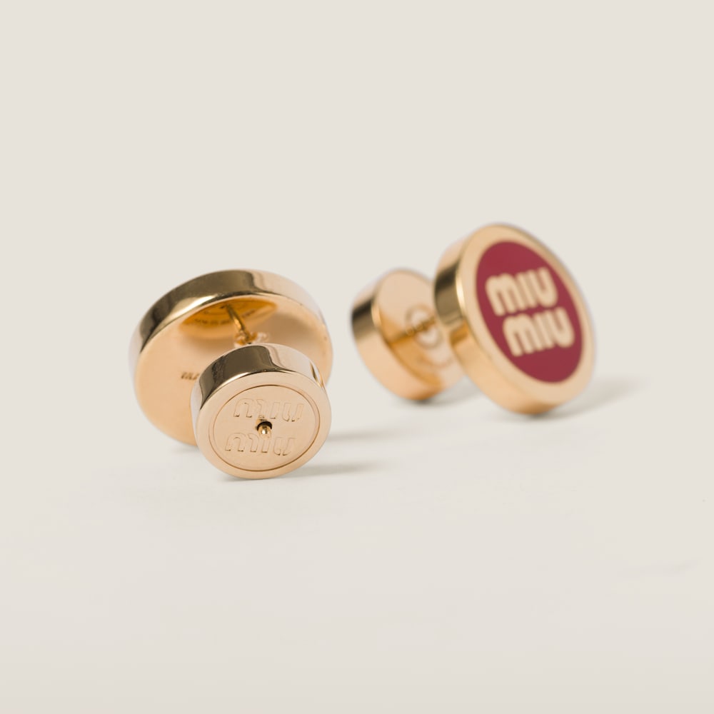 Miu Miu Enameled metal earrings Red