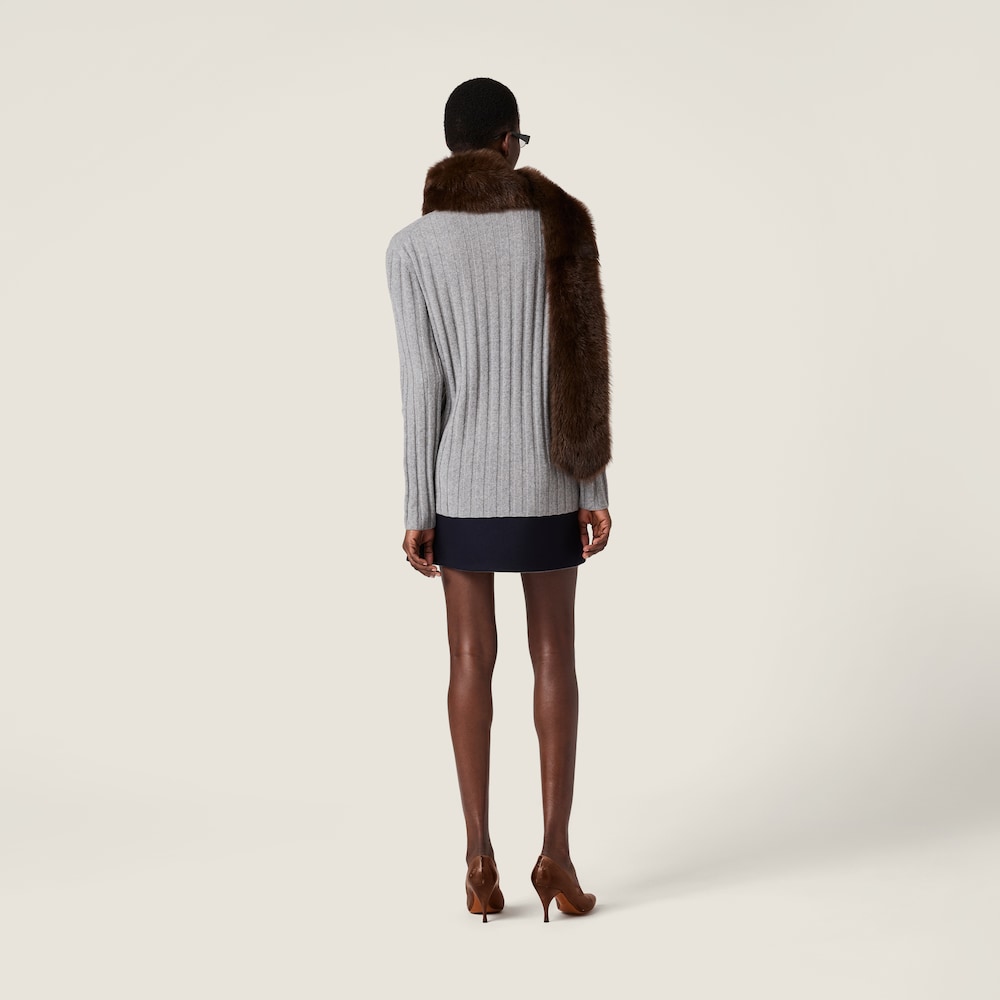Miu Miu Wool and cashmere V-neck sweater Grey
