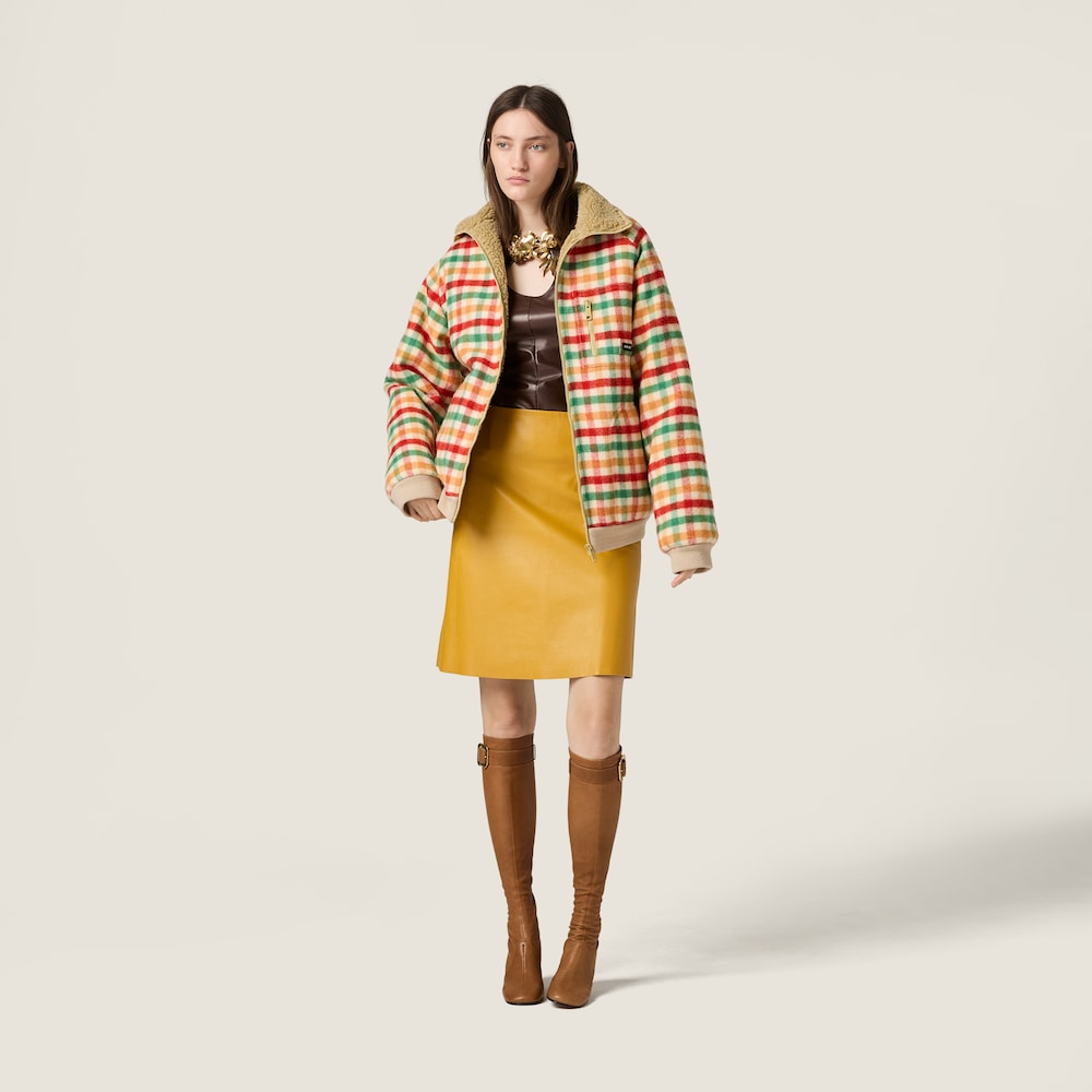Miu Miu Nappa leather skirt Sunny Yellow