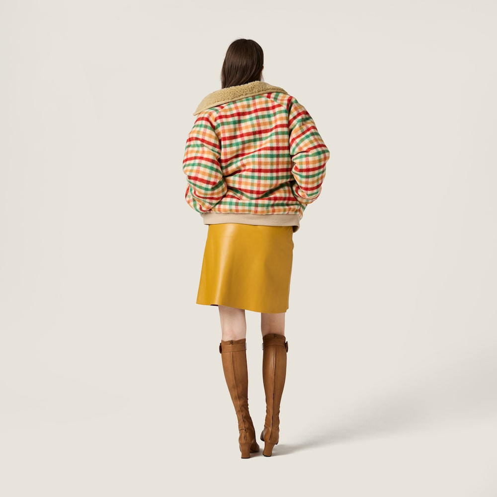 Miu Miu Nappa leather skirt Sunny Yellow