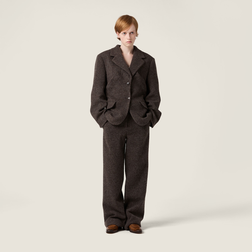 Miu Miu Light Shetland wool pants Ebony