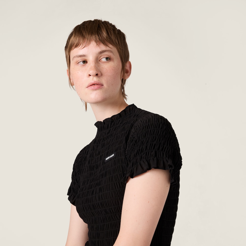 Miu Miu Georgette mini-dress Black