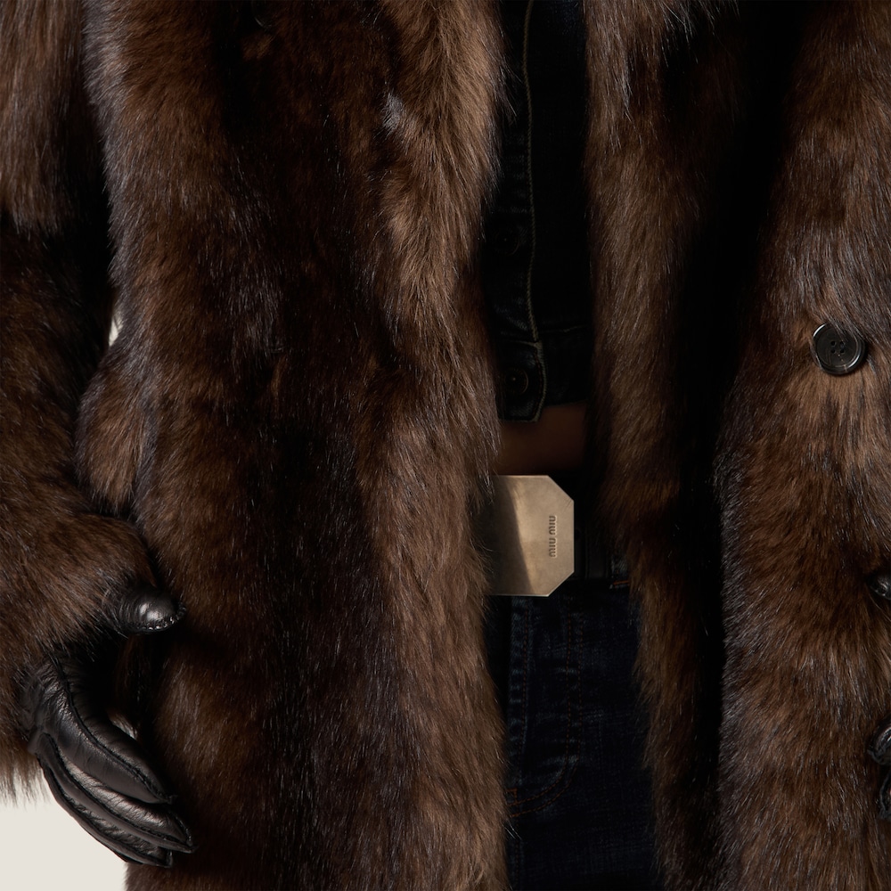 Miu Miu Shearling coat Mahoghany