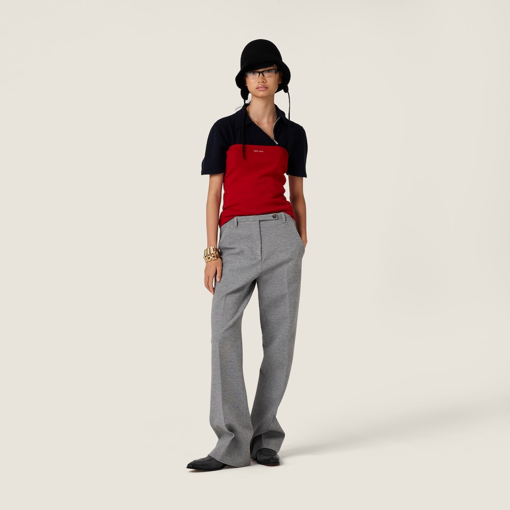 Miu Miu Cotton knit tube top Red