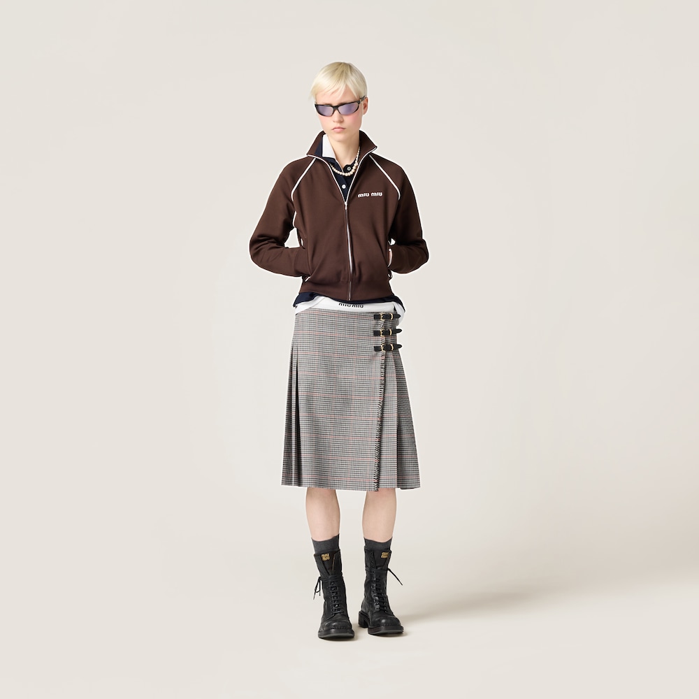 Miu Miu Piqué and jersey polo shirt Navy