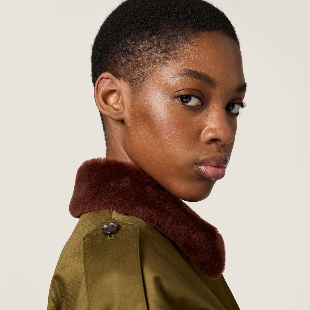 Miu Miu Cotton satin bomber jacket Military Green