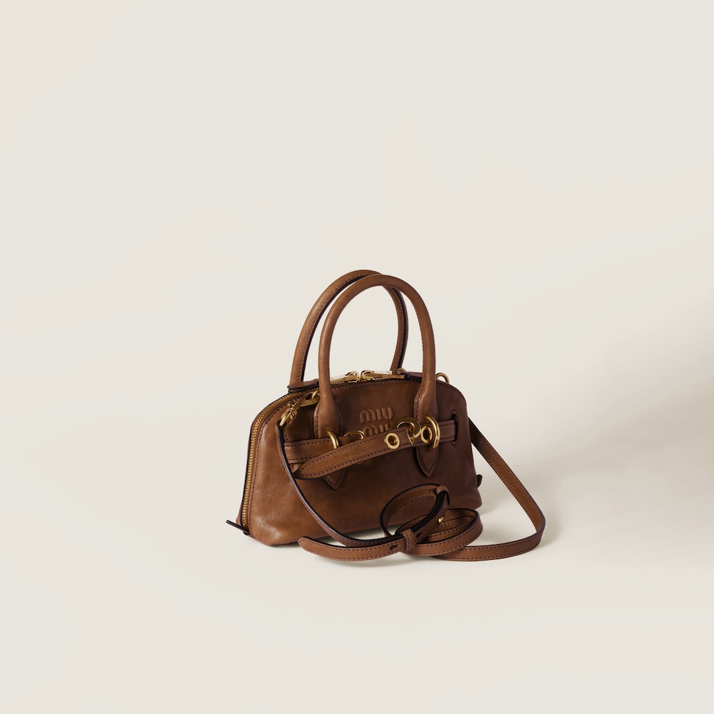 Miu Miu Aventure mini nappa leather bag Oak