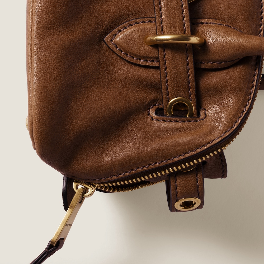 Miu Miu Aventure mini nappa leather bag Oak