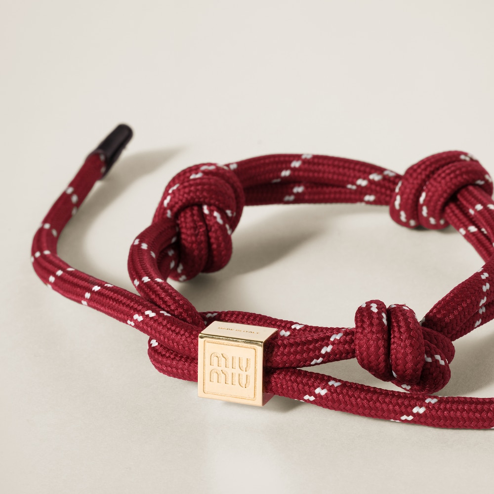 Miu Miu Cord bracelet Amaranth Red / Maize Yellow