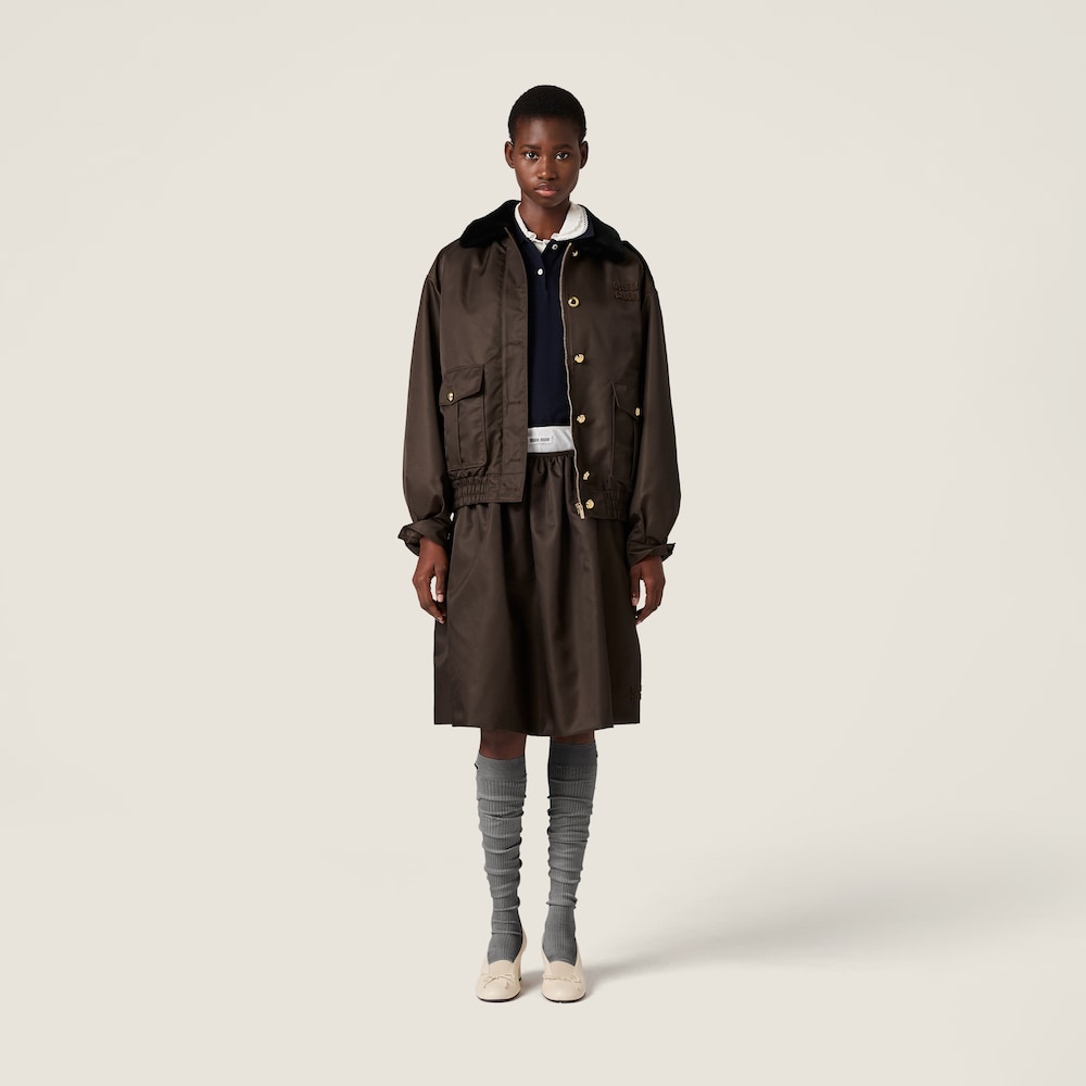 Miu Miu Technical gazar blouson jacket Coffee