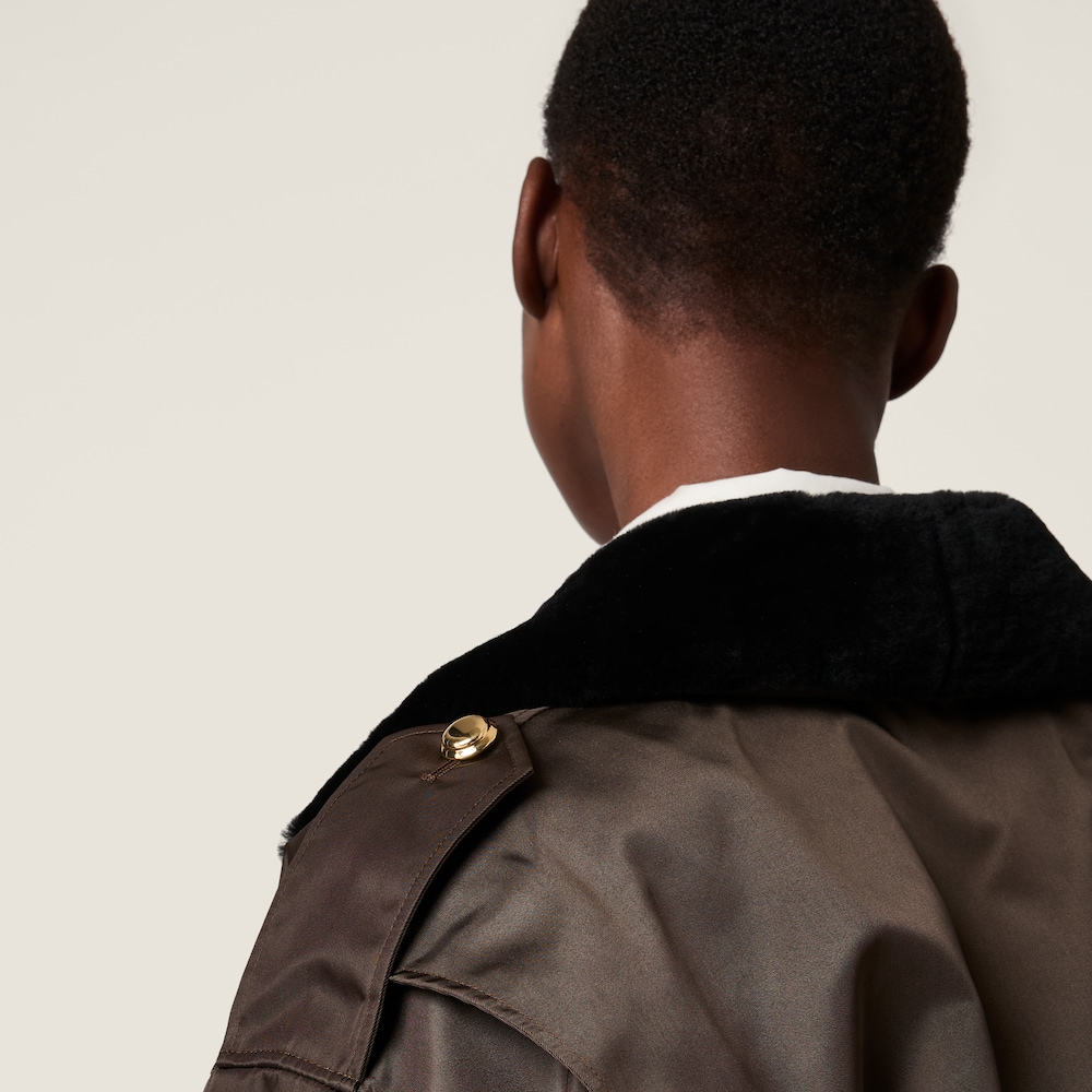 Miu Miu Technical gazar blouson jacket Coffee