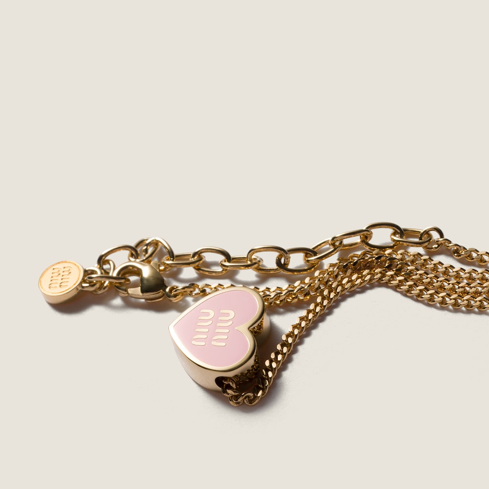 Miu Miu Metal necklace Gold / Alabaster Pink