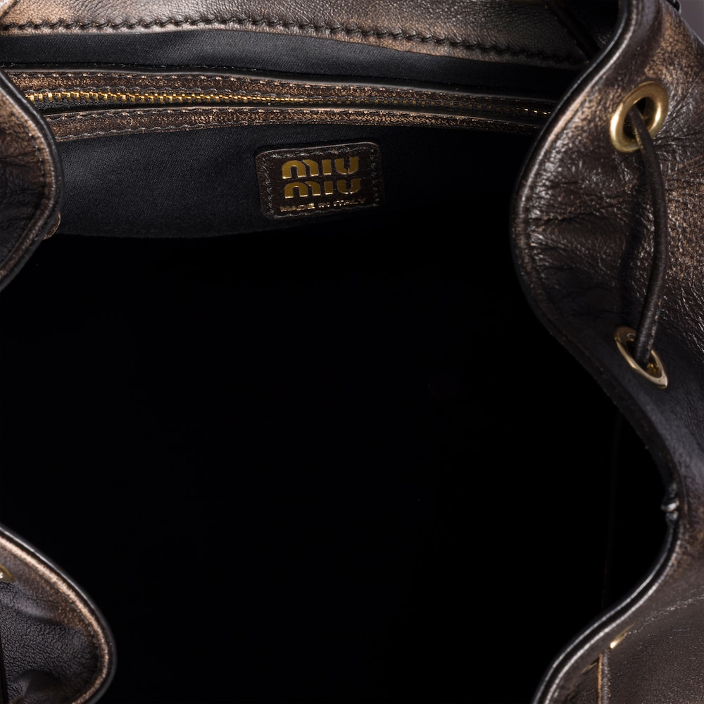 Miu Miu Leather backpack Coffee