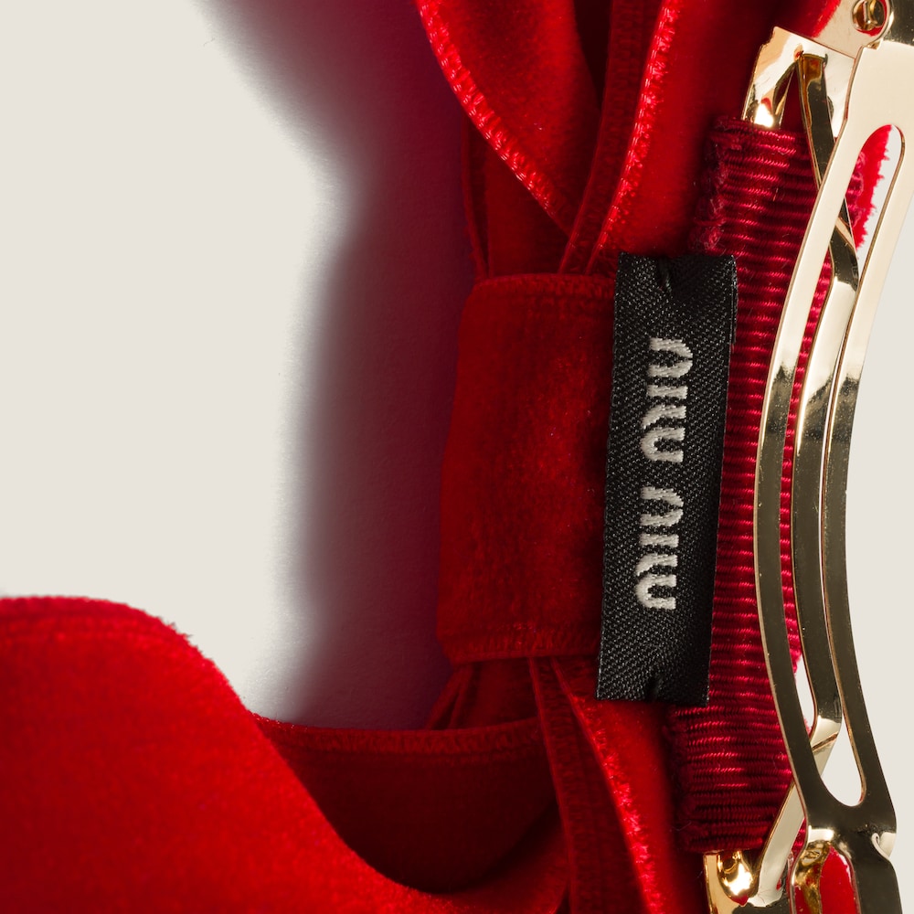 Miu Miu Velvet hair clip - Red