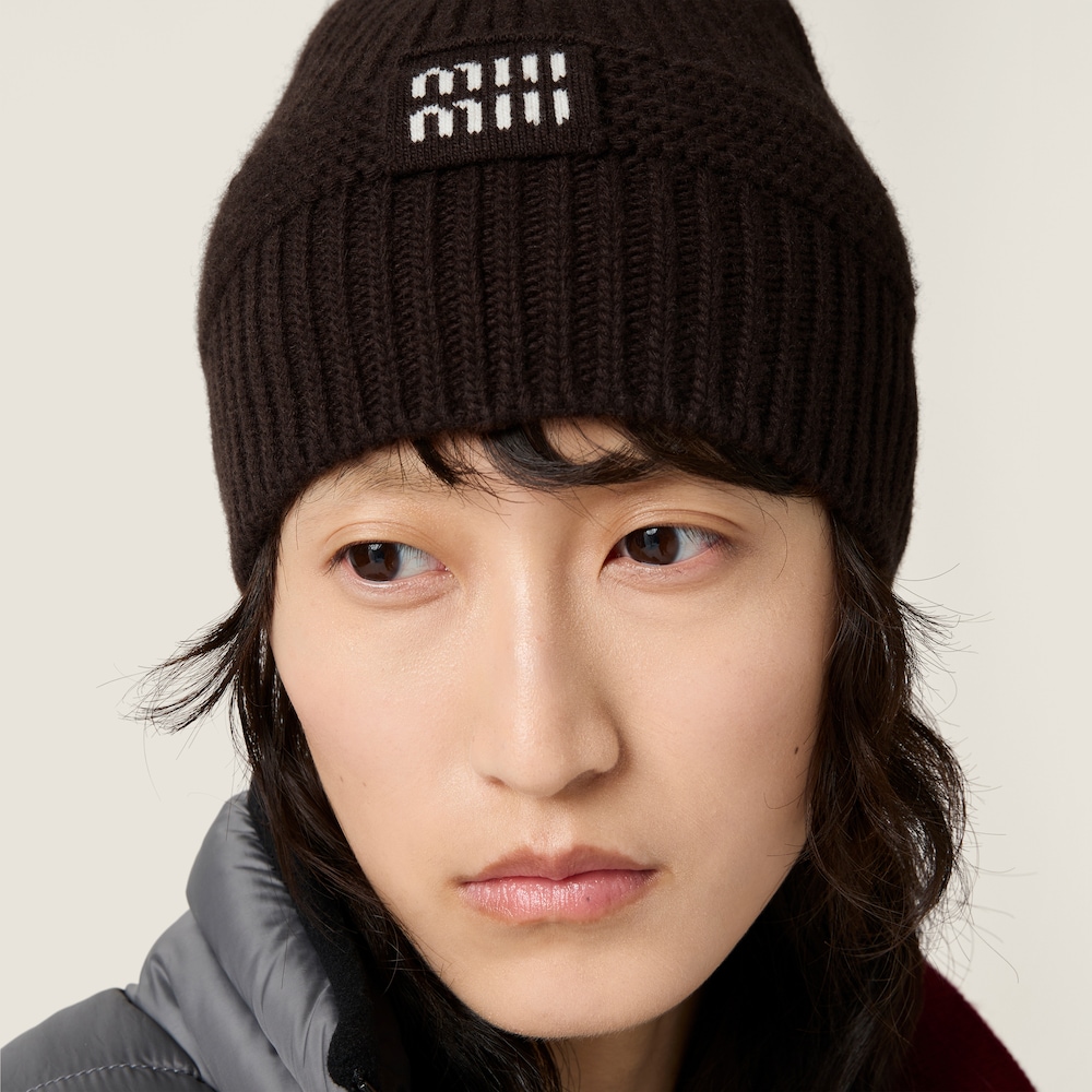 Miu Miu Wool and cashmere beanie - Dark Brown