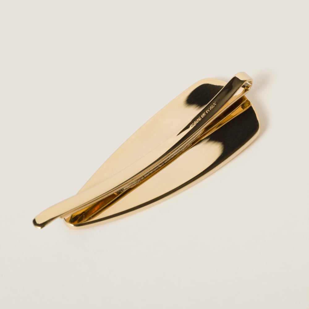 Miu Miu Enameled metal hair clip - Amaranth Red/Maize Yellow