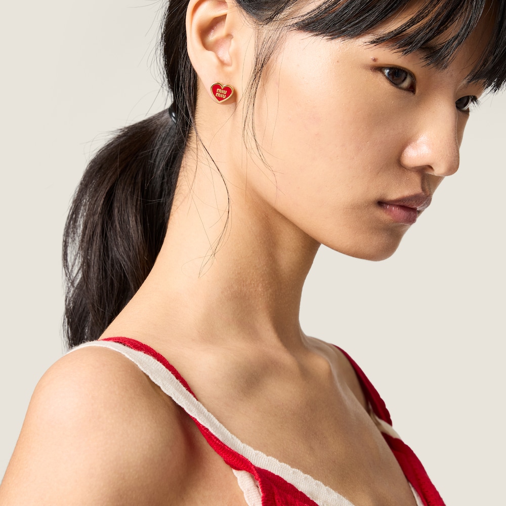 Miu Miu Metal earrings Gold / Red