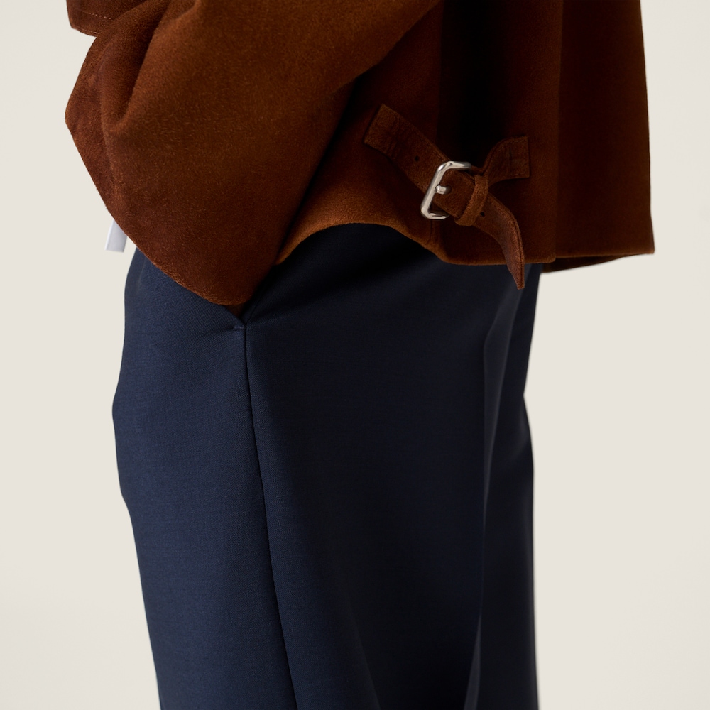 Miu Miu Waxed suede jacket Chestnut Brown