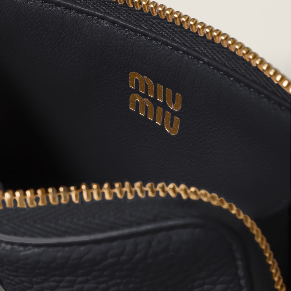 Miu Miu Leather pouch card holder Black