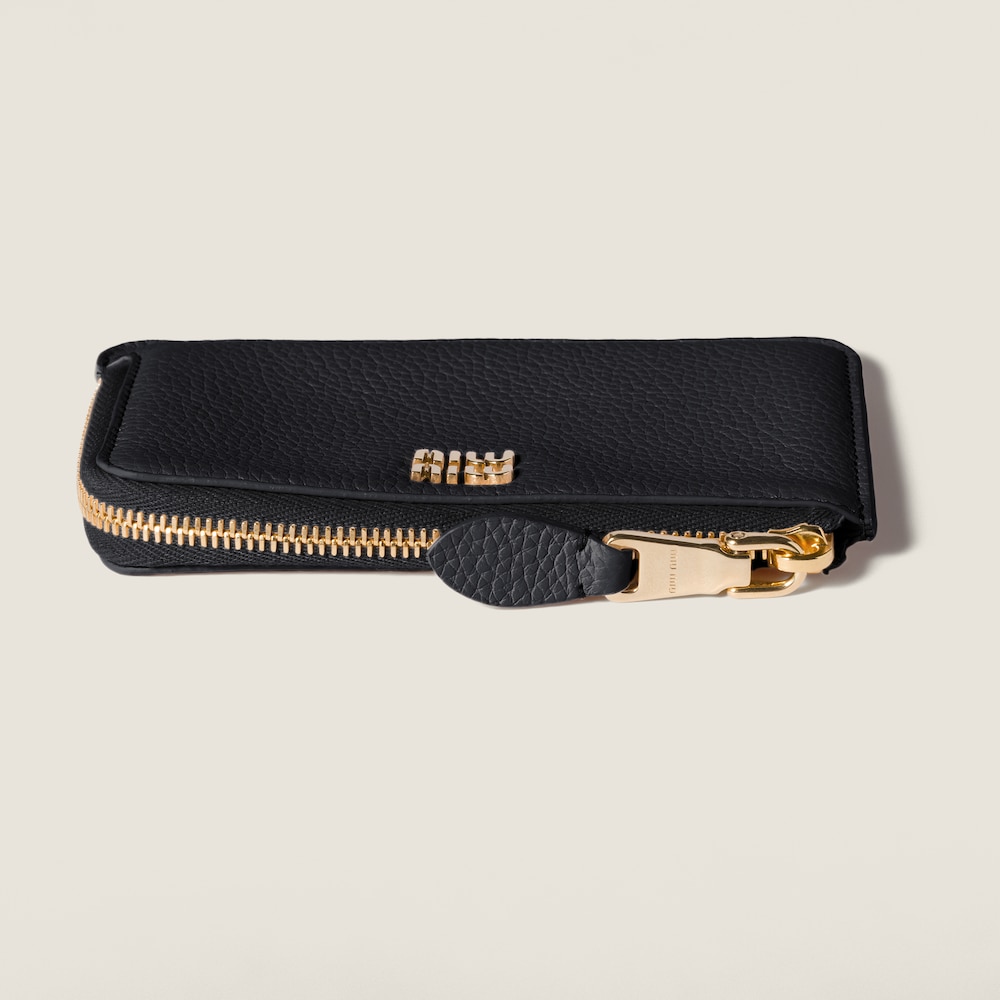 Miu Miu Leather pouch card holder Black