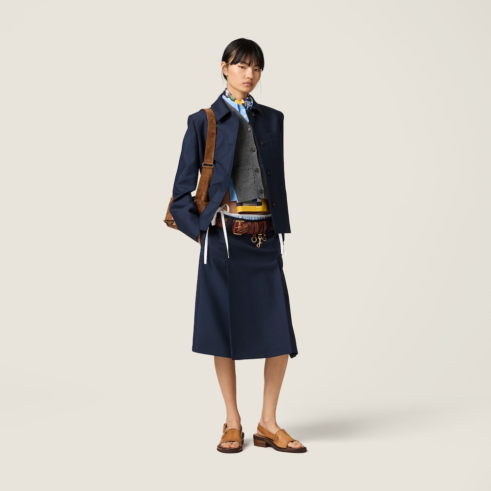 Miu Miu Kid mohair skirt Navy