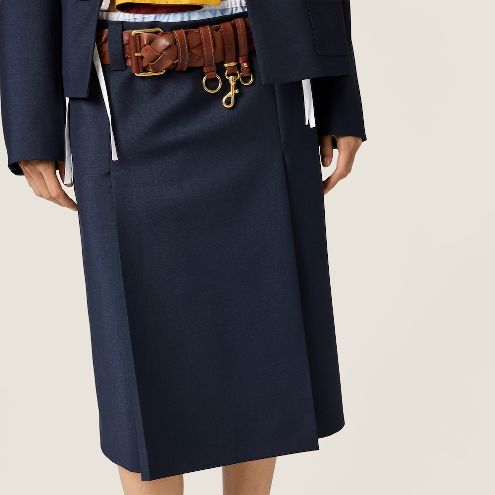 Miu Miu Kid mohair skirt Navy