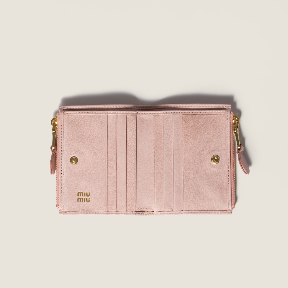 Miu Miu Small nappa leather wallet Peach