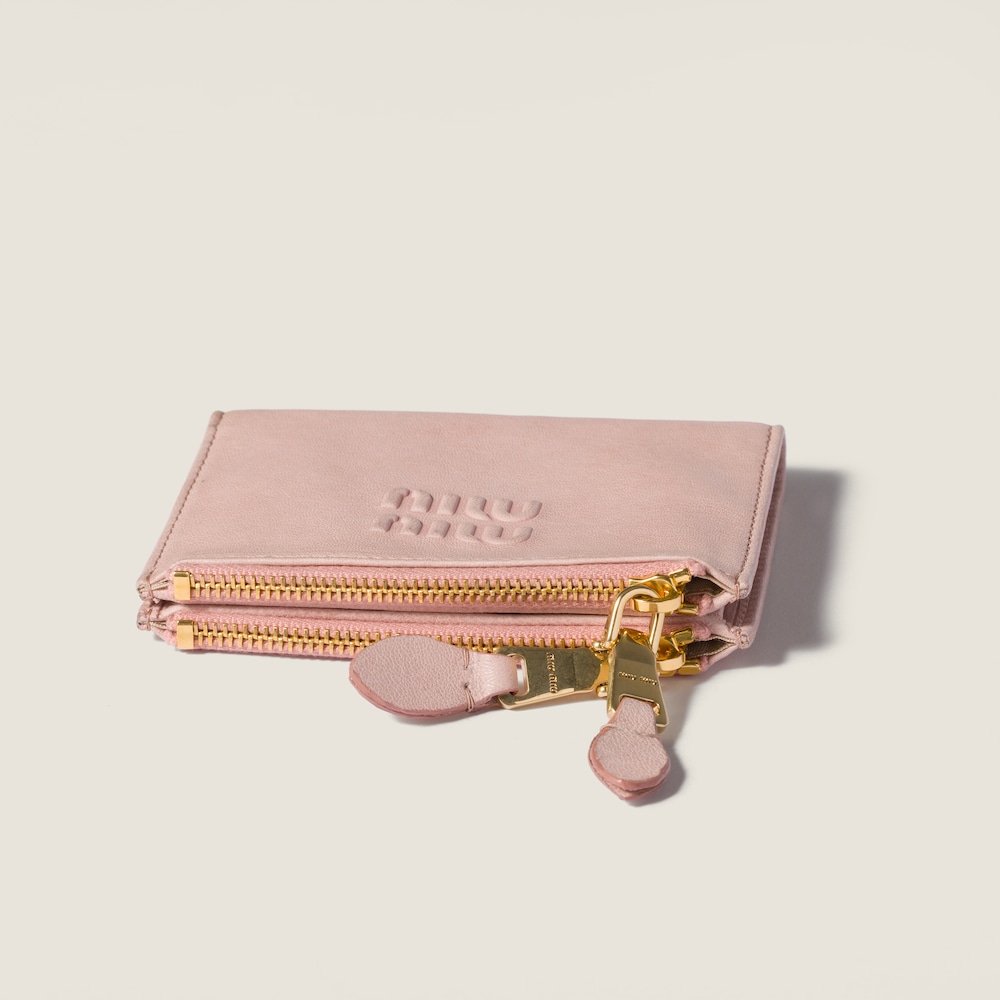 Miu Miu Small nappa leather wallet Peach