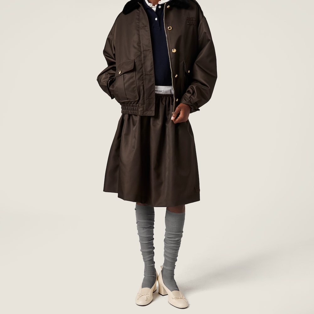 Miu Miu Technical gazar skirt Coffee
