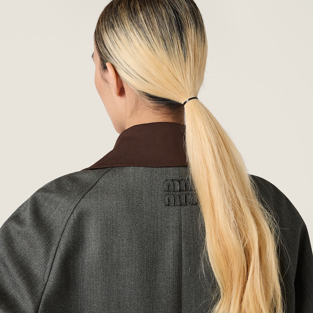 Miu Miu Single-breasted coat in Cover fabric Slate Gray