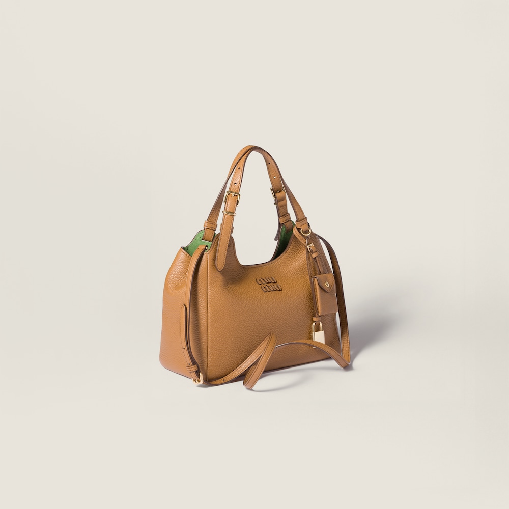 Miu Miu Leather handbag Caramel / Larch Green
