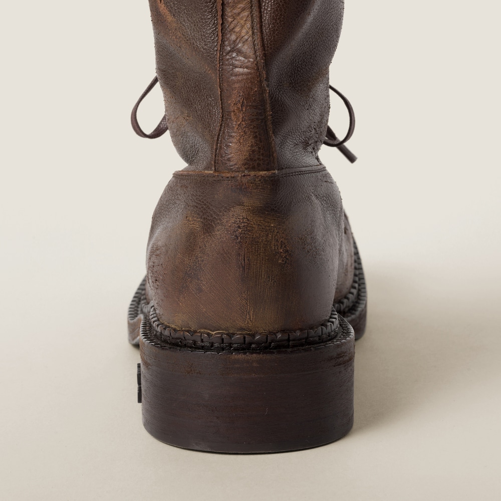 Miu Miu Leather boots Cocoa Brown