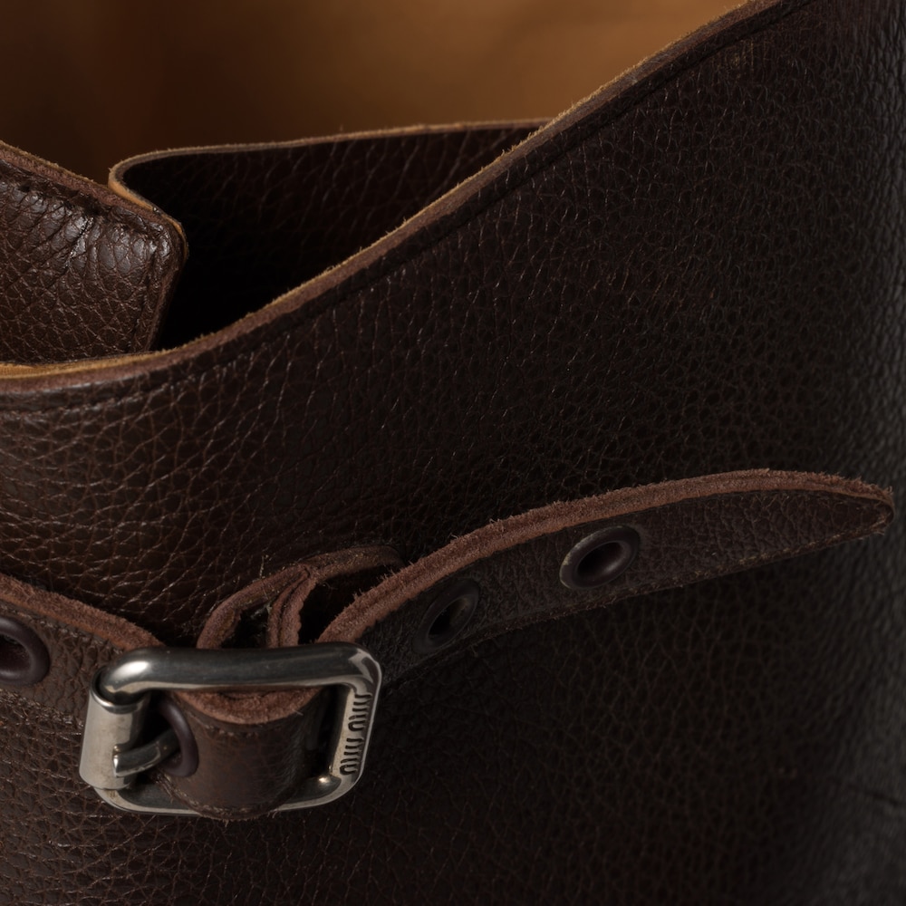 Miu Miu Leather boots Cocoa Brown