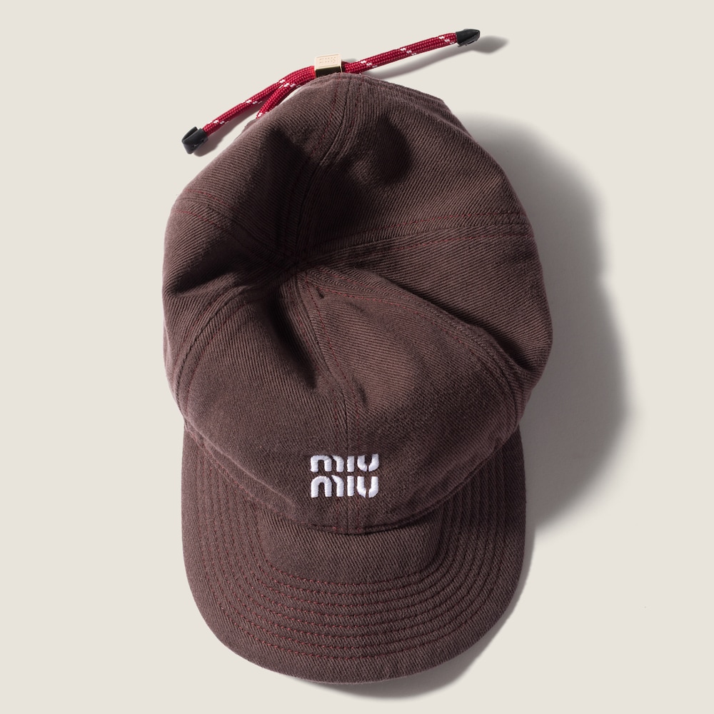 Miu Miu Denim baseball cap - Amaranth Red/Maize Yellow
