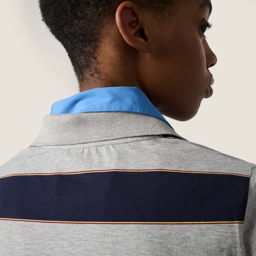 Miu Miu Striped jersey polo shirt Blue / Grey