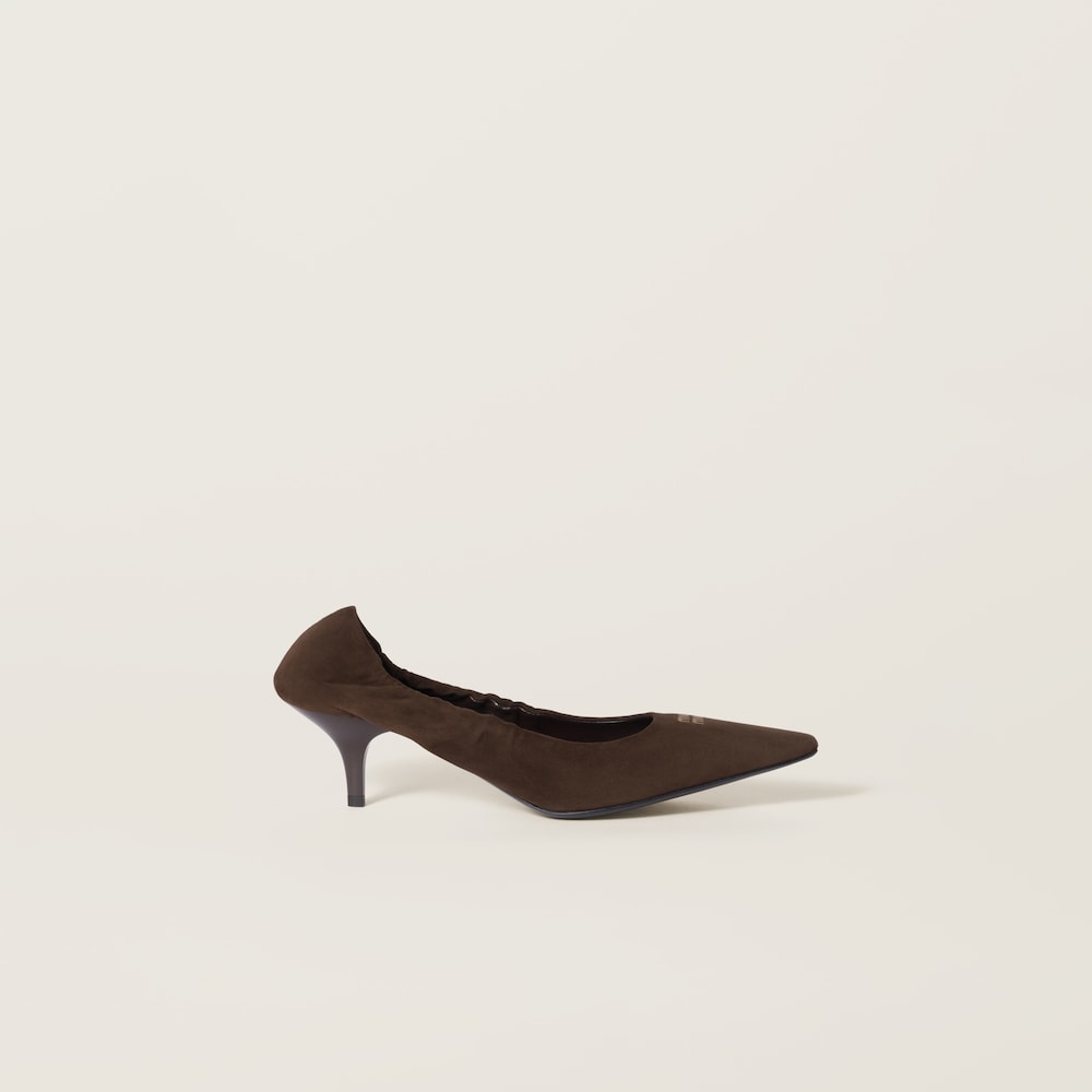 Miu Miu Ruches suede pumps Dark Brown