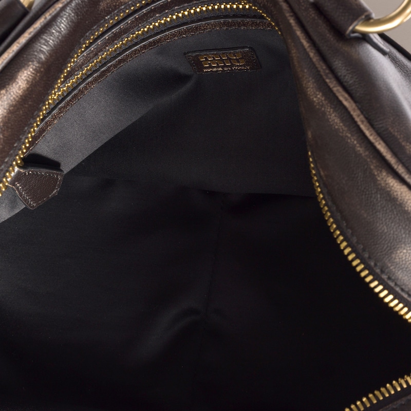 Miu Miu Pocket nappa leather top-handle bag Coffee
