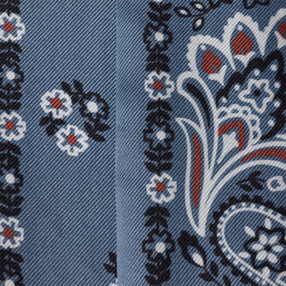 Miu Miu Printed silk skinny scarf - Aviator Blue