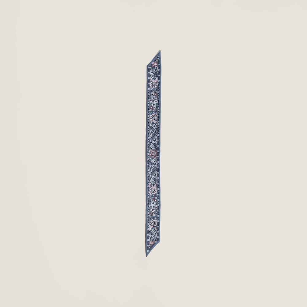 Miu Miu Printed silk skinny scarf - Aviator Blue