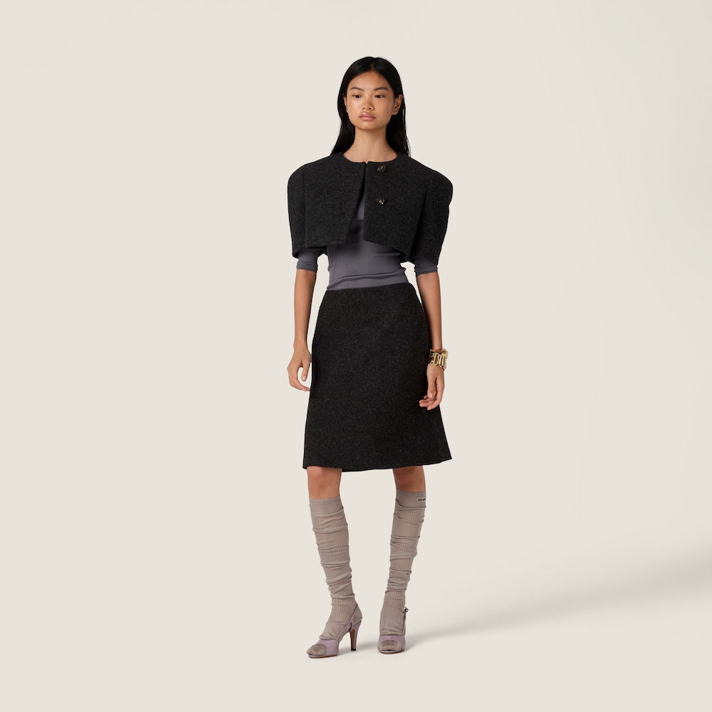 Miu Miu Shetland wool skirt Anthracite Gray