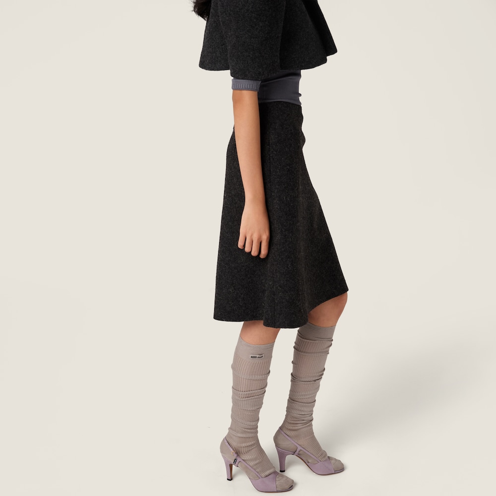 Miu Miu Shetland wool skirt Anthracite Gray