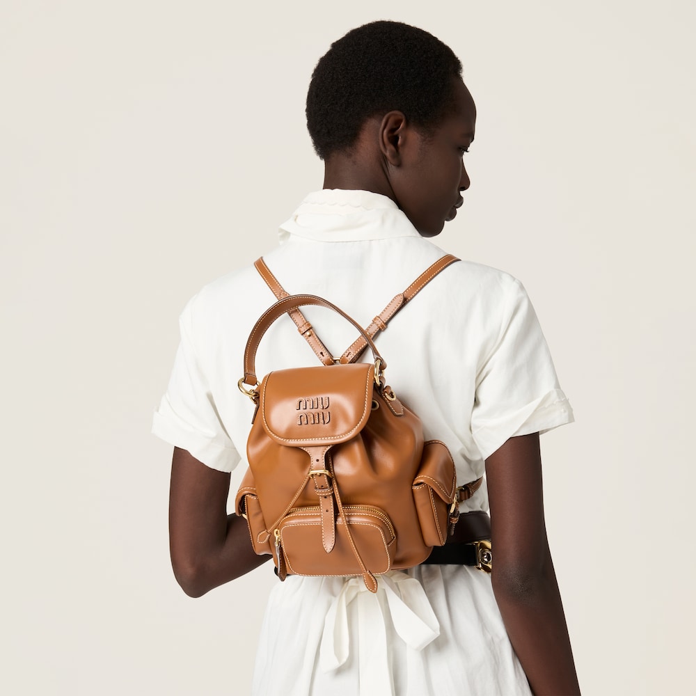 Miu Miu Leather backpack Cognac