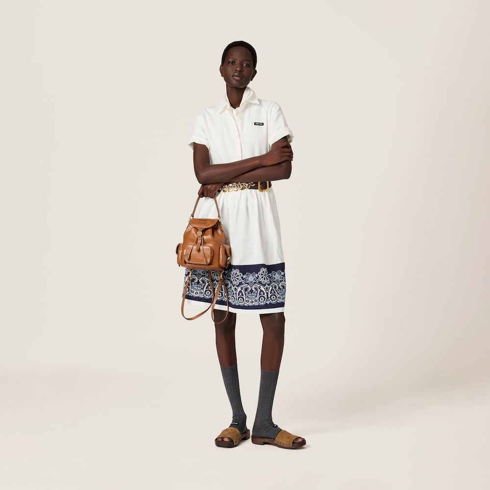 Miu Miu Leather backpack Cognac