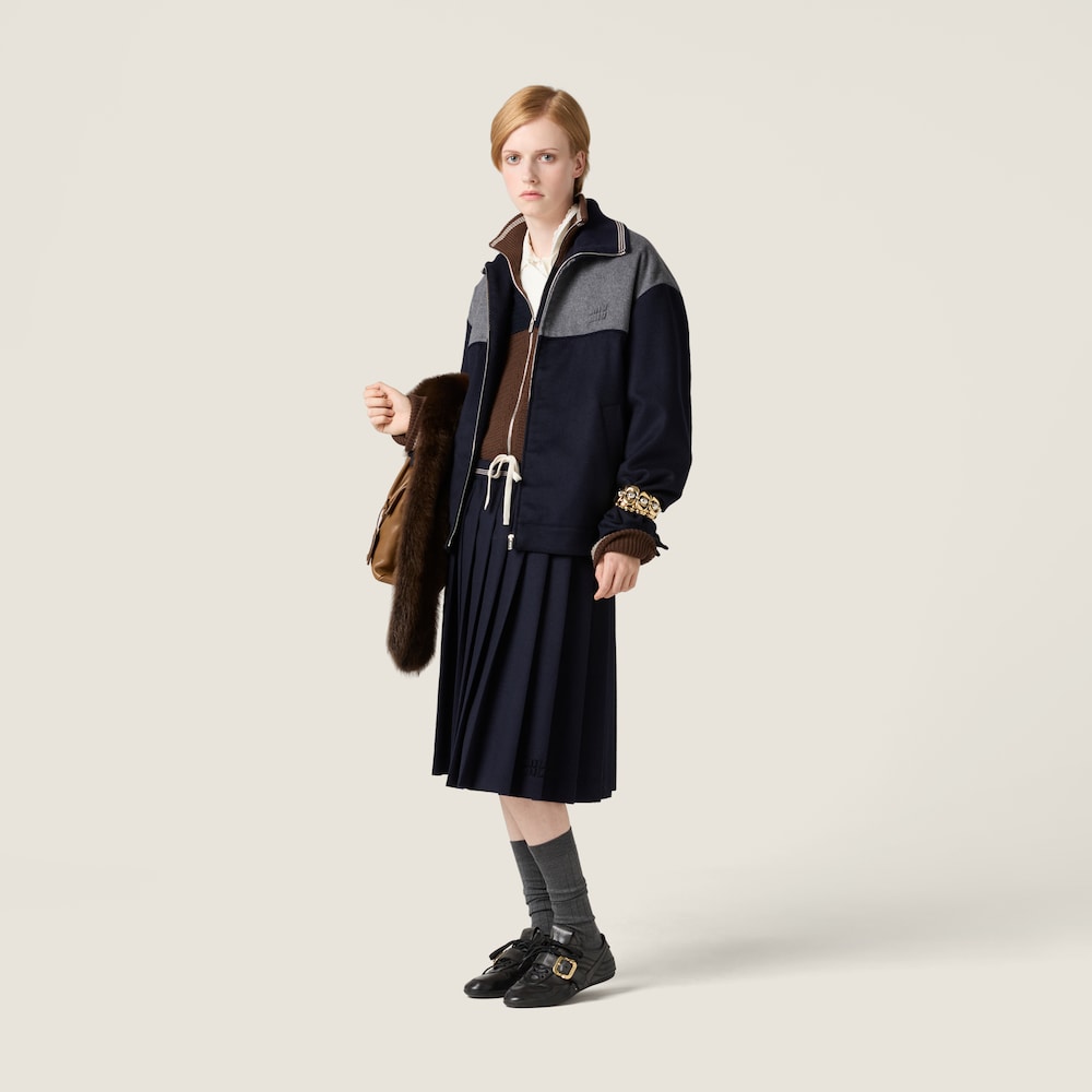 Miu Miu Velour midi-skirt Navy