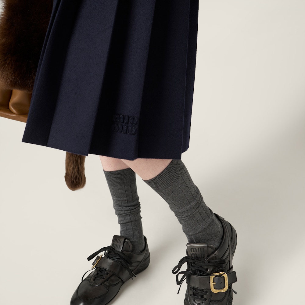 Miu Miu Velour midi-skirt Navy